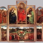 Altaarstuk van Jan van Eyck, het Lam Gods (1432), hangt in de St-Baafskathedraal in Gent